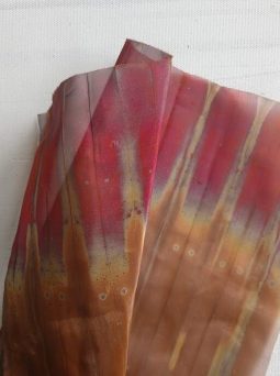 Aurora copper shibori fabric