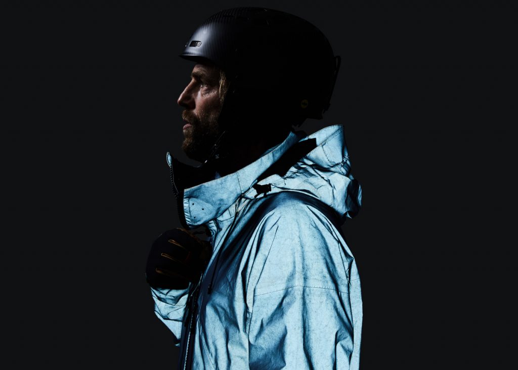 The Morpho Jacket uses 2 billion iridescent glass spheres for color and reflectivity.