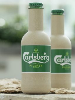 Carlsberg wood fiber bottle